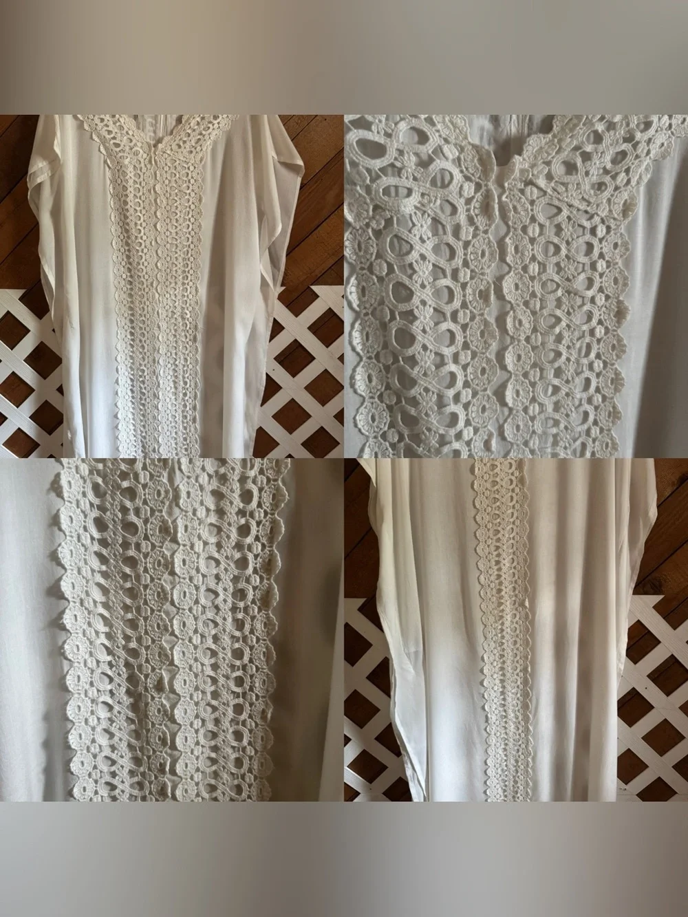 Z&L Europe White eyelet lace swim cover up dress
